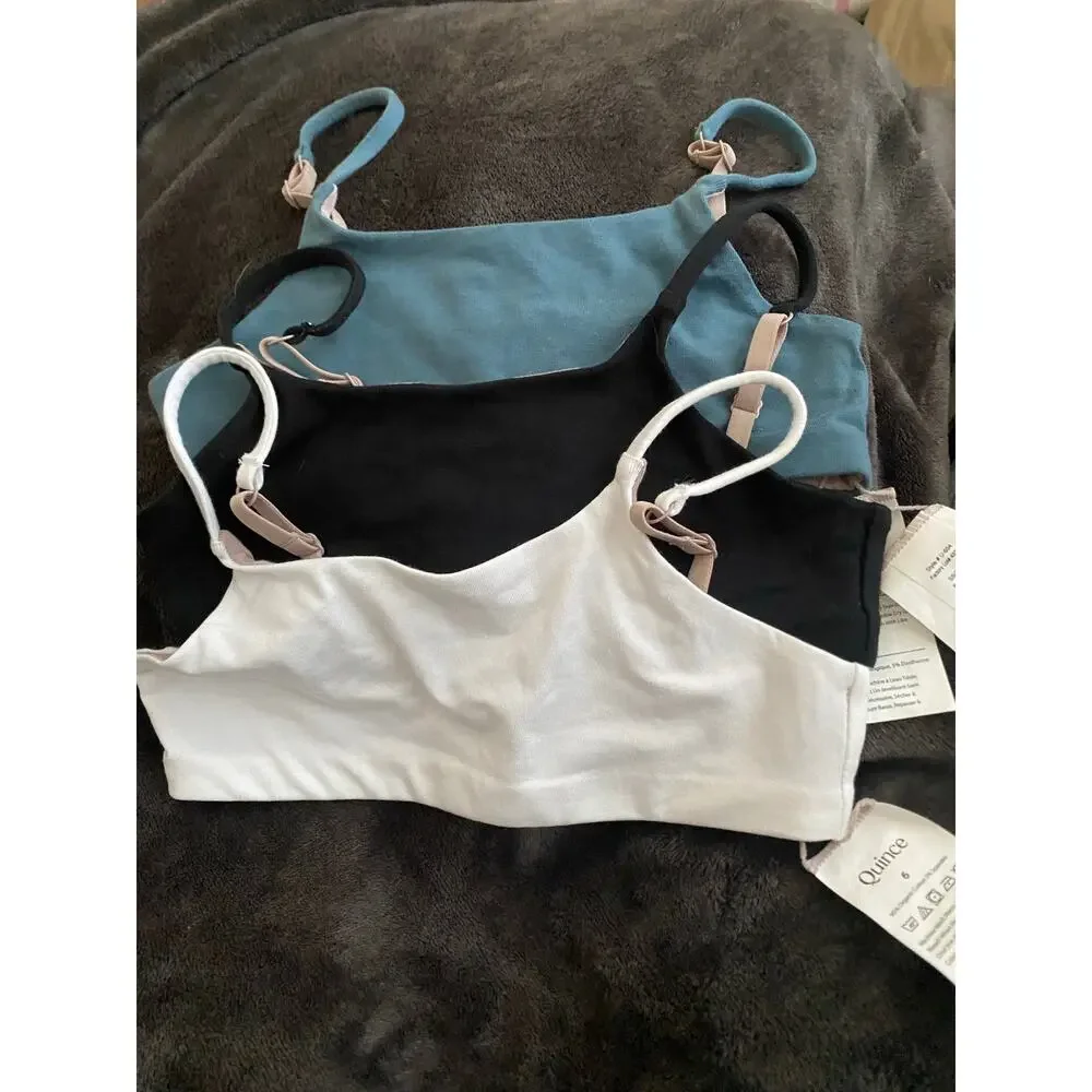 NWT Quince | Kid’s Size 6 | Organic Reversible Adjustable Bra (3-Pack)